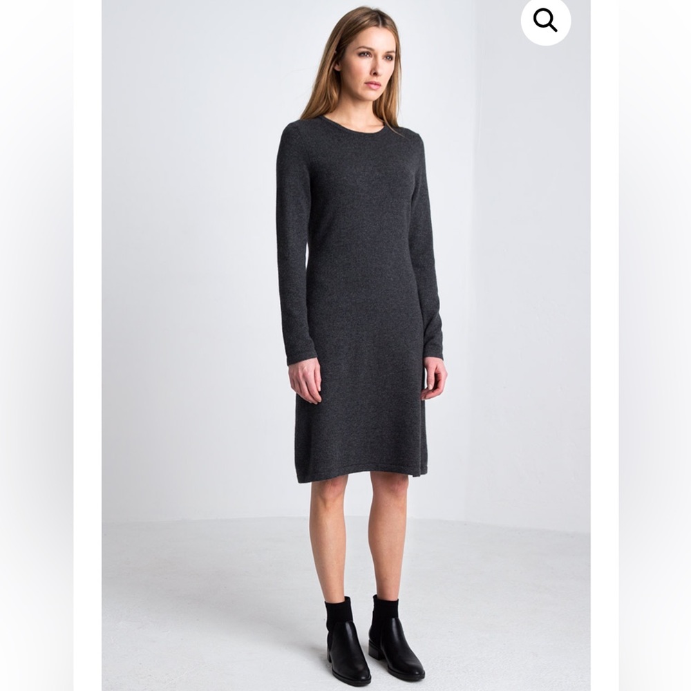 KINROSS CASHMERE V-neck Dress in Gray XS